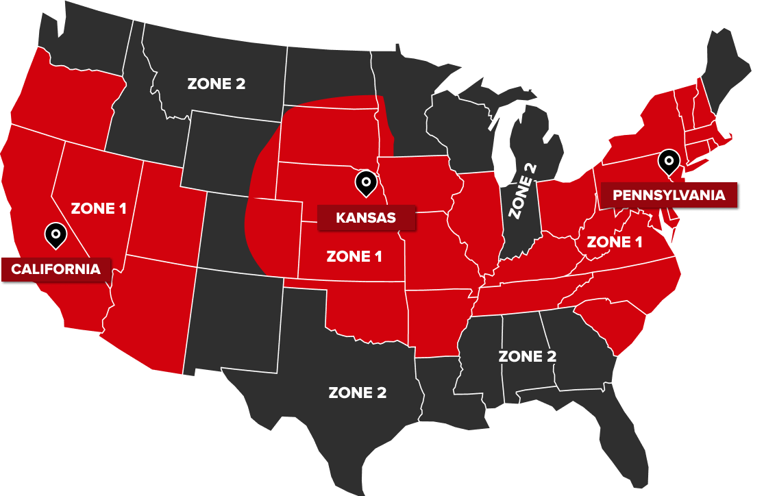 Revolution Supply Distribution Map